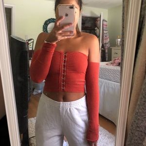 Super stretchy off the shoulder top